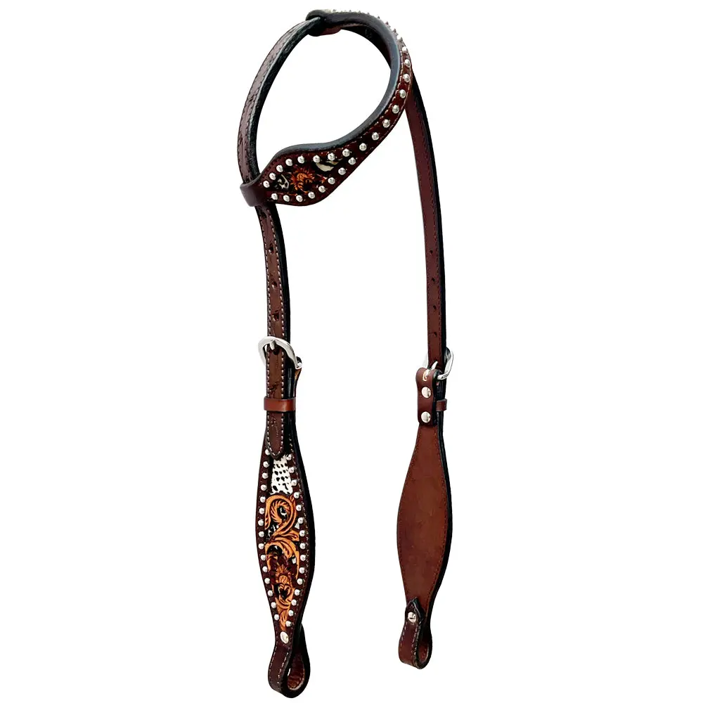 Bar H Equine American Leather Horse Saddle Tack One Ear Headstall | Breast Collar Browband Wither Strap Set Ber240 1