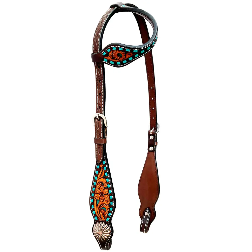 Bar H Equine Genuine Western American Leather Horse Headstall 1