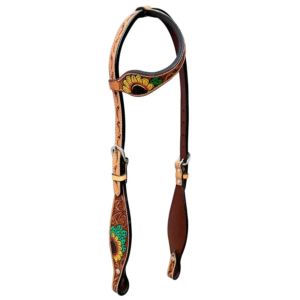 Bar H Equine Genuine Western American Leather Horse Headstall 1