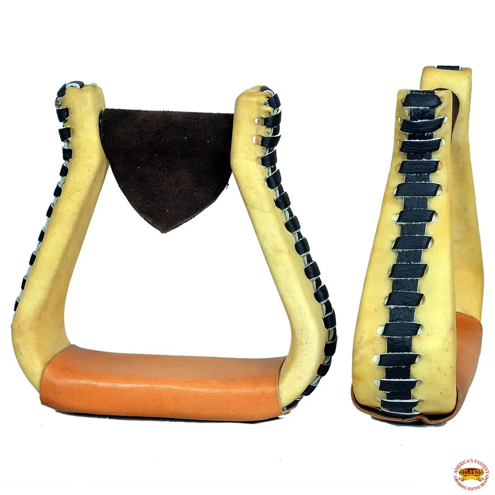 Hilason Horse Western Saddle Stirrup Leather Floral Stirrups Pair | For Barrel Racing Horses 1