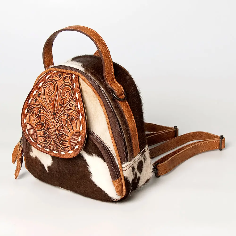American Darling Backpack Hand Tooled Hair On Genuine Leather Women Bag Western Handbag Purse 1