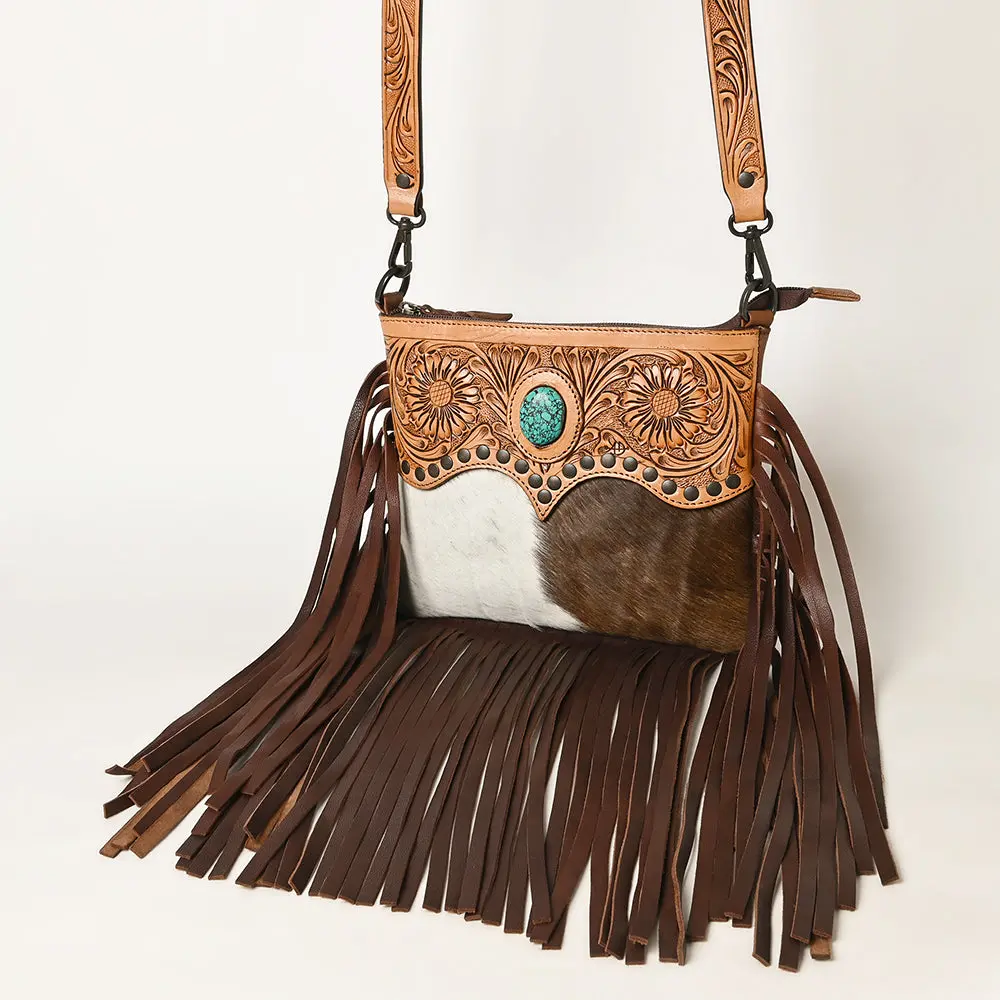 American Darling Cross Body Hand Tooled Hair On-Genuine Leather Western Women Bag Handbag Purse | Crossbody For |Cute 1