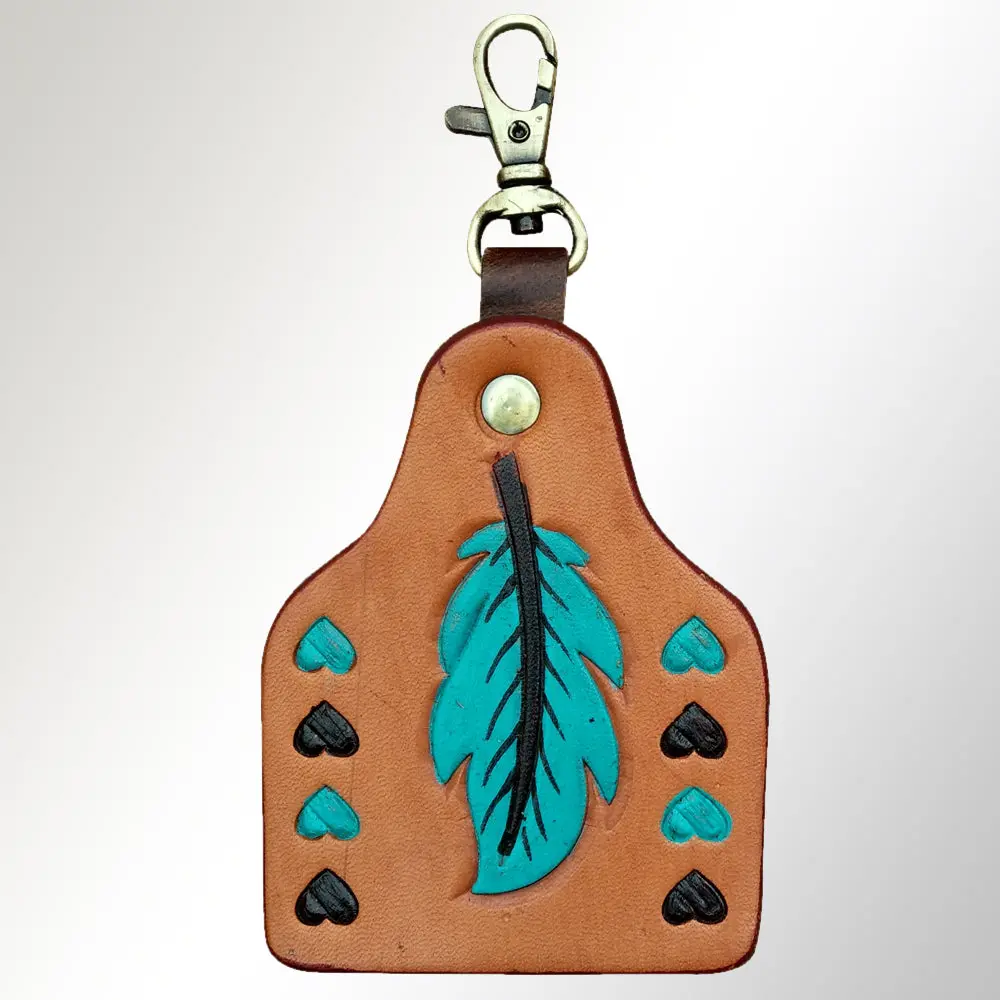 American Darling Adkrx116 Hand Painted Genuine Leather Keyring 1