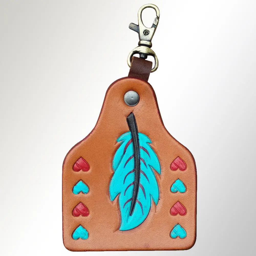 American Darling Adkrx117 Hand Painted Genuine Leather Keyring 1