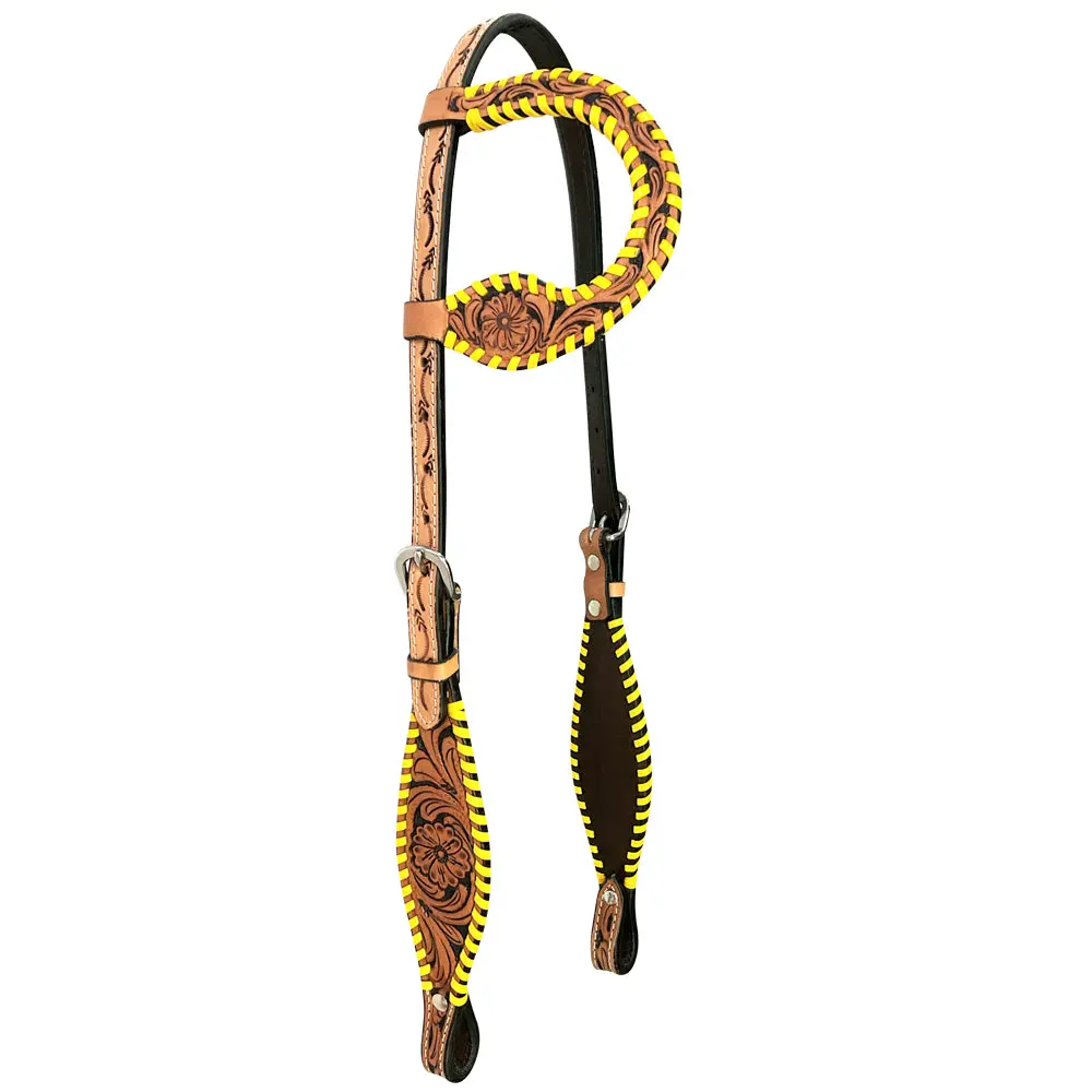 Bar H Equine American Leather Horse Saddle Tack One Ear Headstall | Breast Collar Browband Wither Strap Set Ber257 1