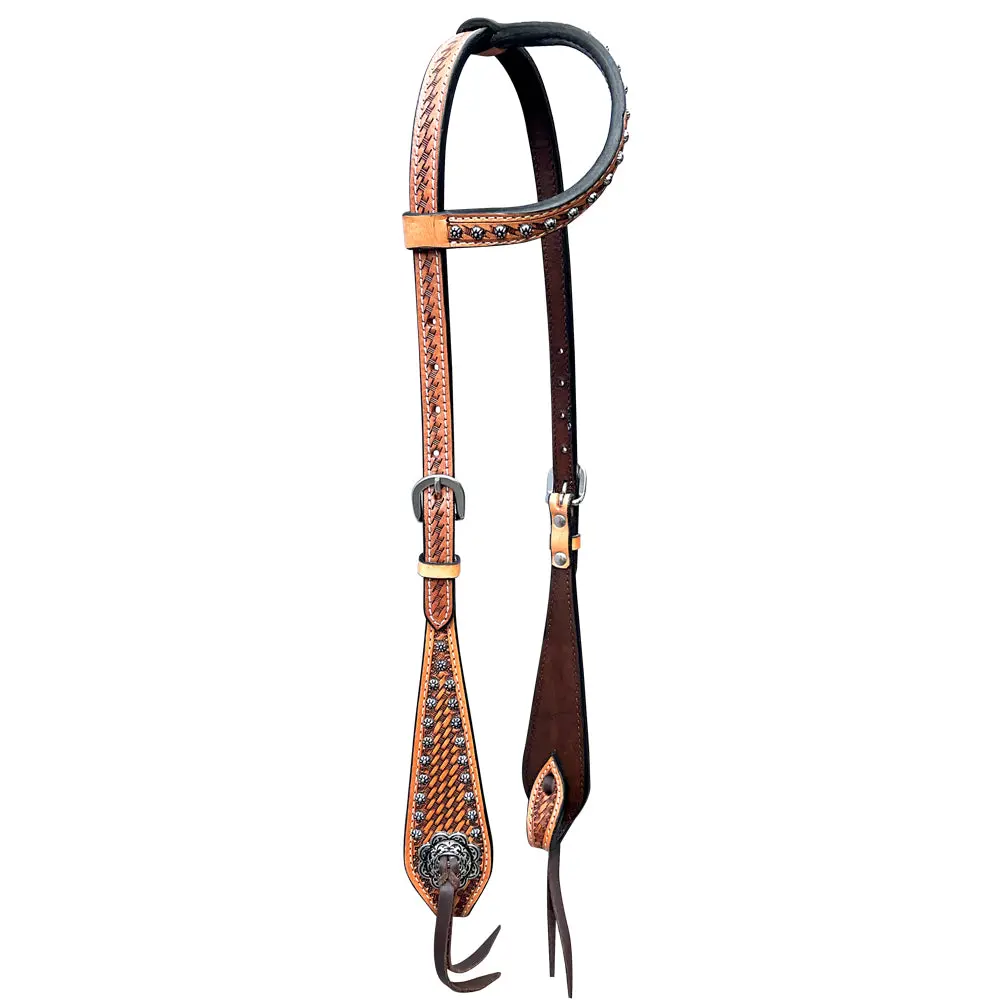 Bar H Equine American Leather Horse Saddle Tack One Ear Headstall | Breast Collar Browband Wither Strap Set Ber260 1