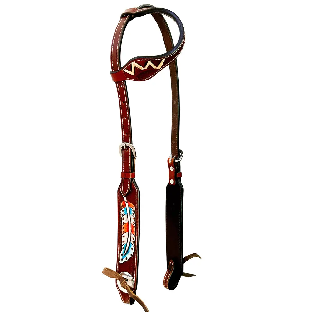Bar H Equine American Leather Horse Saddle Tack One Ear Headstall | Breast Collar Browband Wither Strap Set Ber263 4