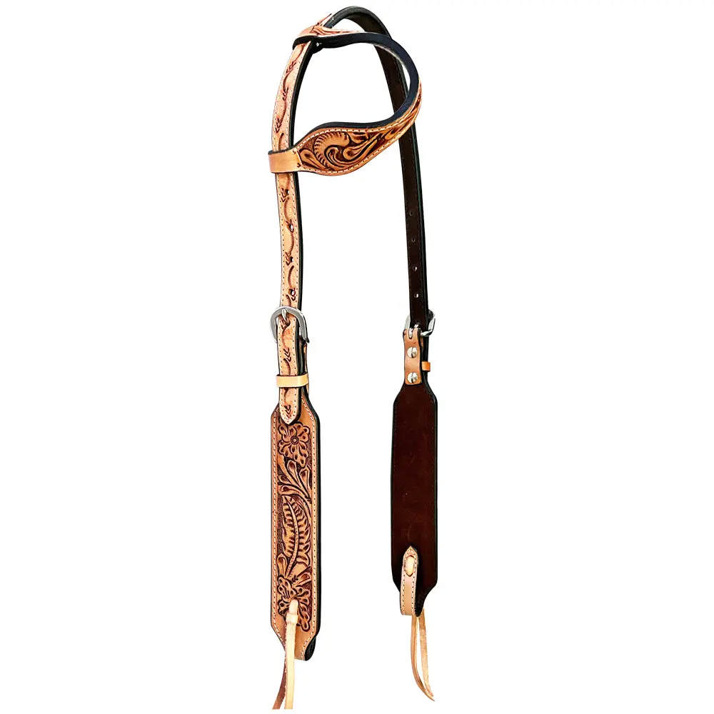 Bar H Equine American Leather Horse Saddle Tack One Ear Headstall | Breast Collar Browband Wither Strap Set Ber265 4