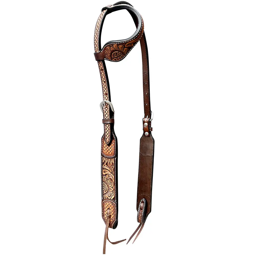 Bar H Equine American Leather Horse Saddle Tack One Ear Headstall | Breast Collar Browband Wither Strap Set Ber268 1