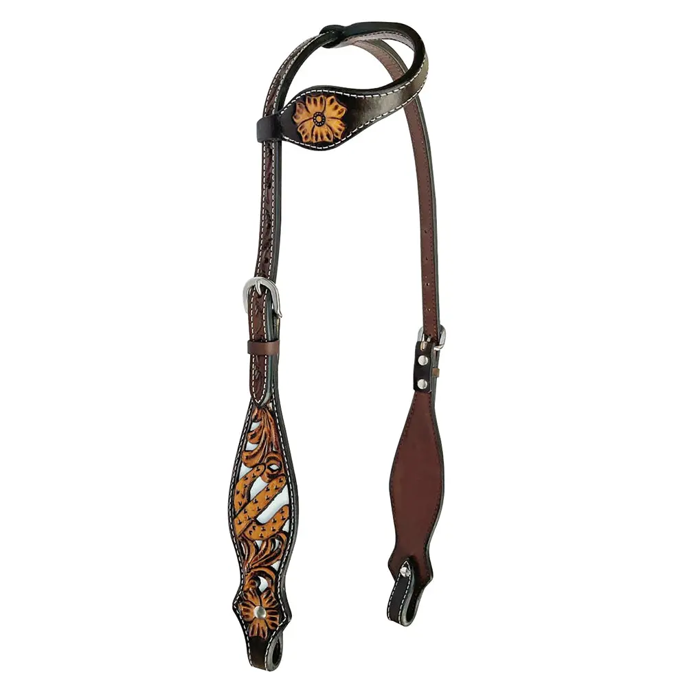 Bar H Equine American Leather Horse Saddle Tack One Ear Headstall | Breast Collar Browband Wither Strap Set Ber280 1