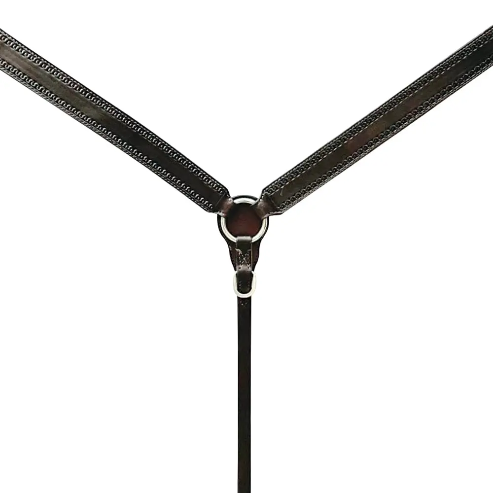 Bar H Equine Genuine Western American Leather Horse Premium Headstall & Breast Collar Set 1