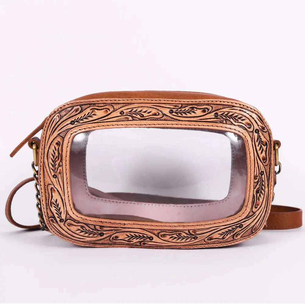 American Darling Clear Bag Hand Tooled Genuine Leather Western Women Handbag Purse | For Cute 1