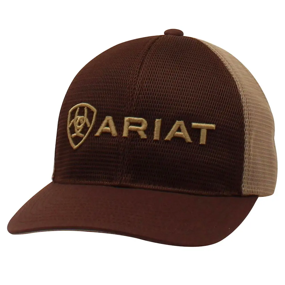 Ariat Snapback Emb Logo Khaki Brown Hats Cap 1