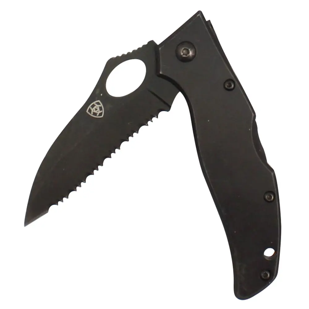 Ariat Serrated Edge Black Folding Knife 1