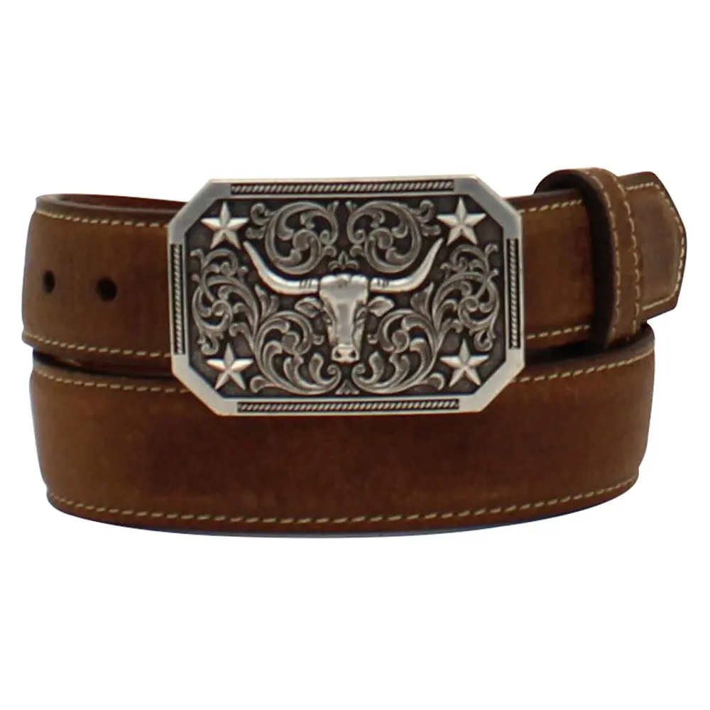 Boys 3D Western Belt Longhorn Head Buckle 1