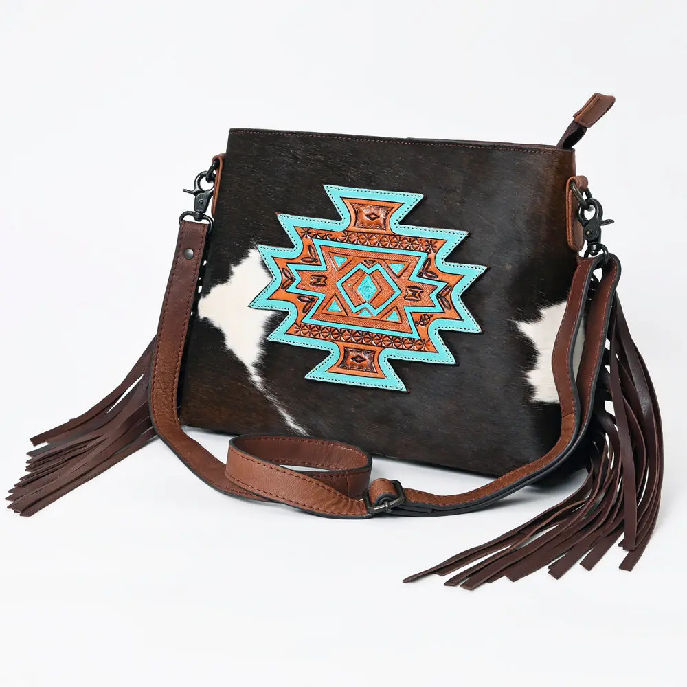 American Darling Crossbody Hand Tooled Hair-On Genuine Leather Women Bag Western Handbag Purse 1