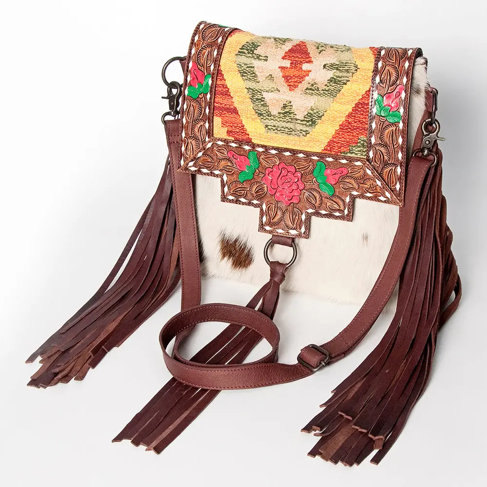 American Darling Cross Body Ii Hand Tooled Hair On Genuine Leather Women Bag Western Handbag Purse 1