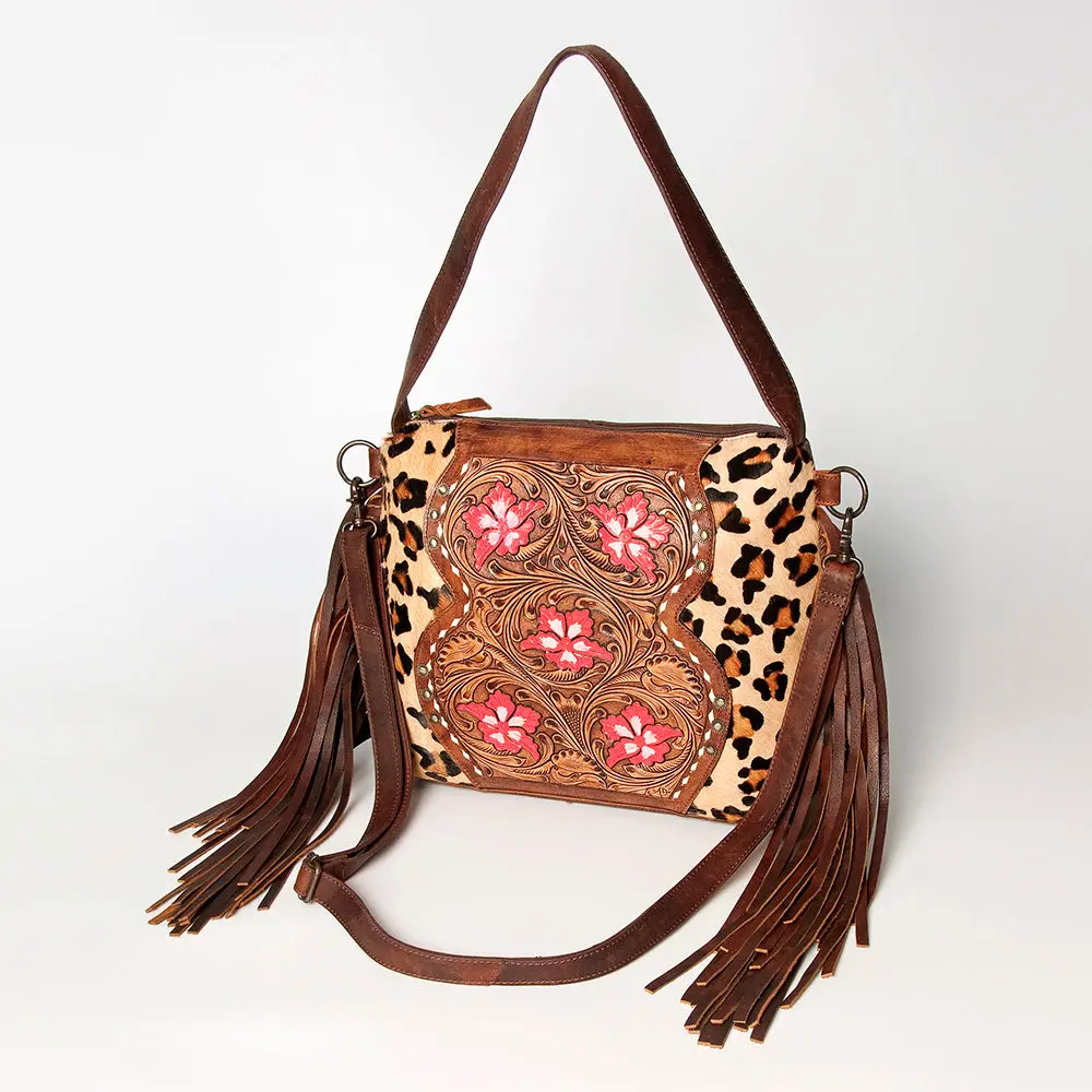 American Darling Small Crossbody Hand Tooled Hair-On Genuine Leather Women Bag Western Handbag Purse 1