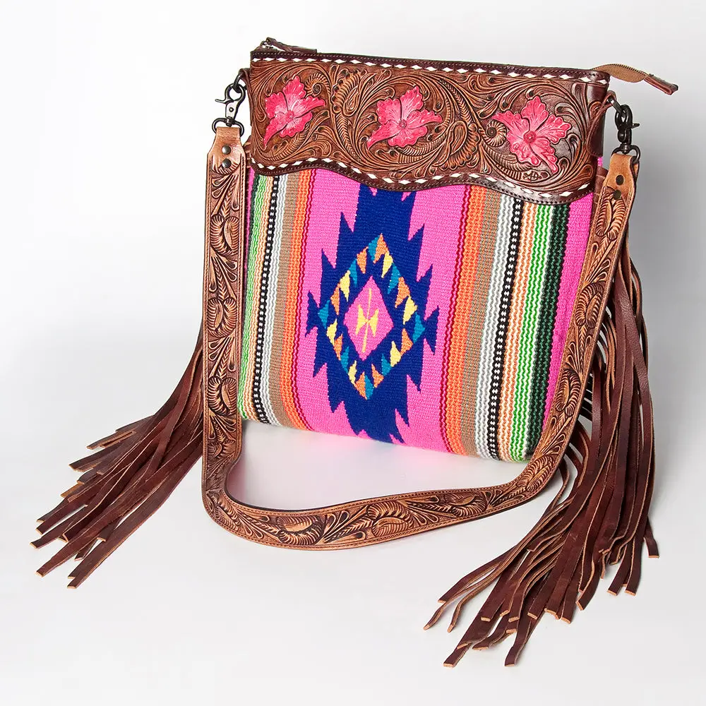 American Darling Signature Crossbody Hand Tooled Saddle Blanket Genuine Leather Western Women Bag Handbag Purse | For Cute 1