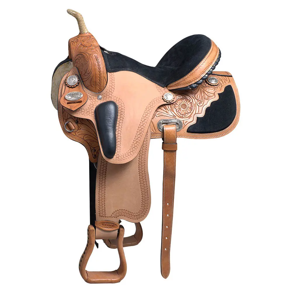 Hilason Western Horse Saddle American Leather Flex Trail Barrel Racing | For Horses 1