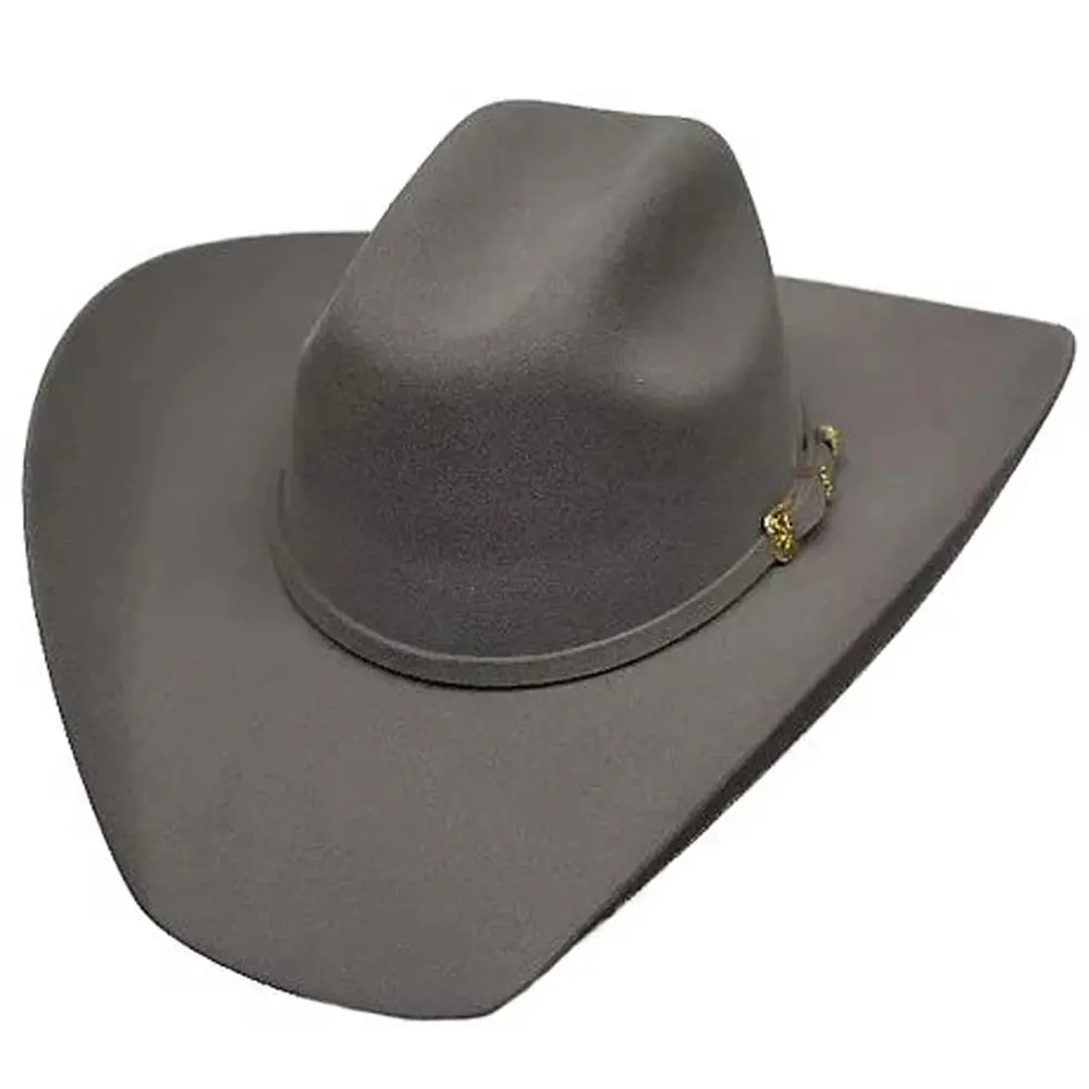 Lone Star Cowboy Hat Wool Felt Buckle Matching Band Grey 1