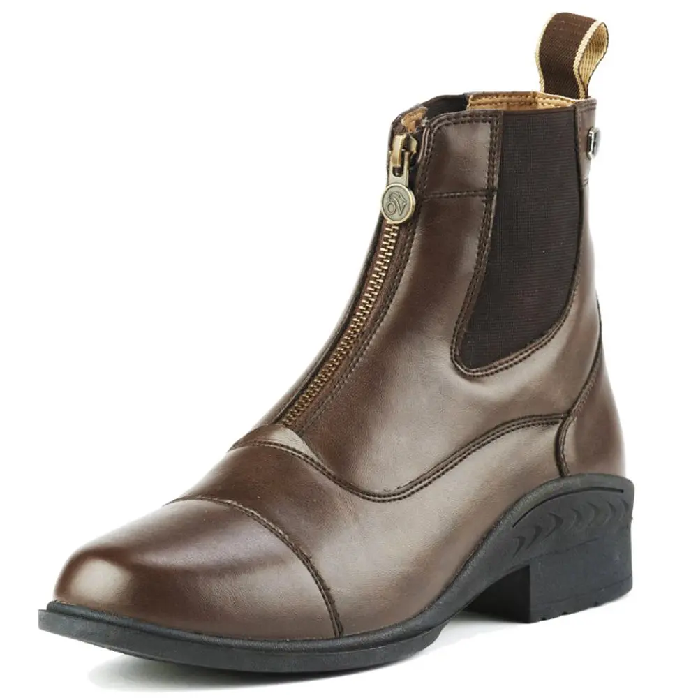 Ovation Quantum Zip Paddock Ladies Synthetic Leather Shoes Brown 1