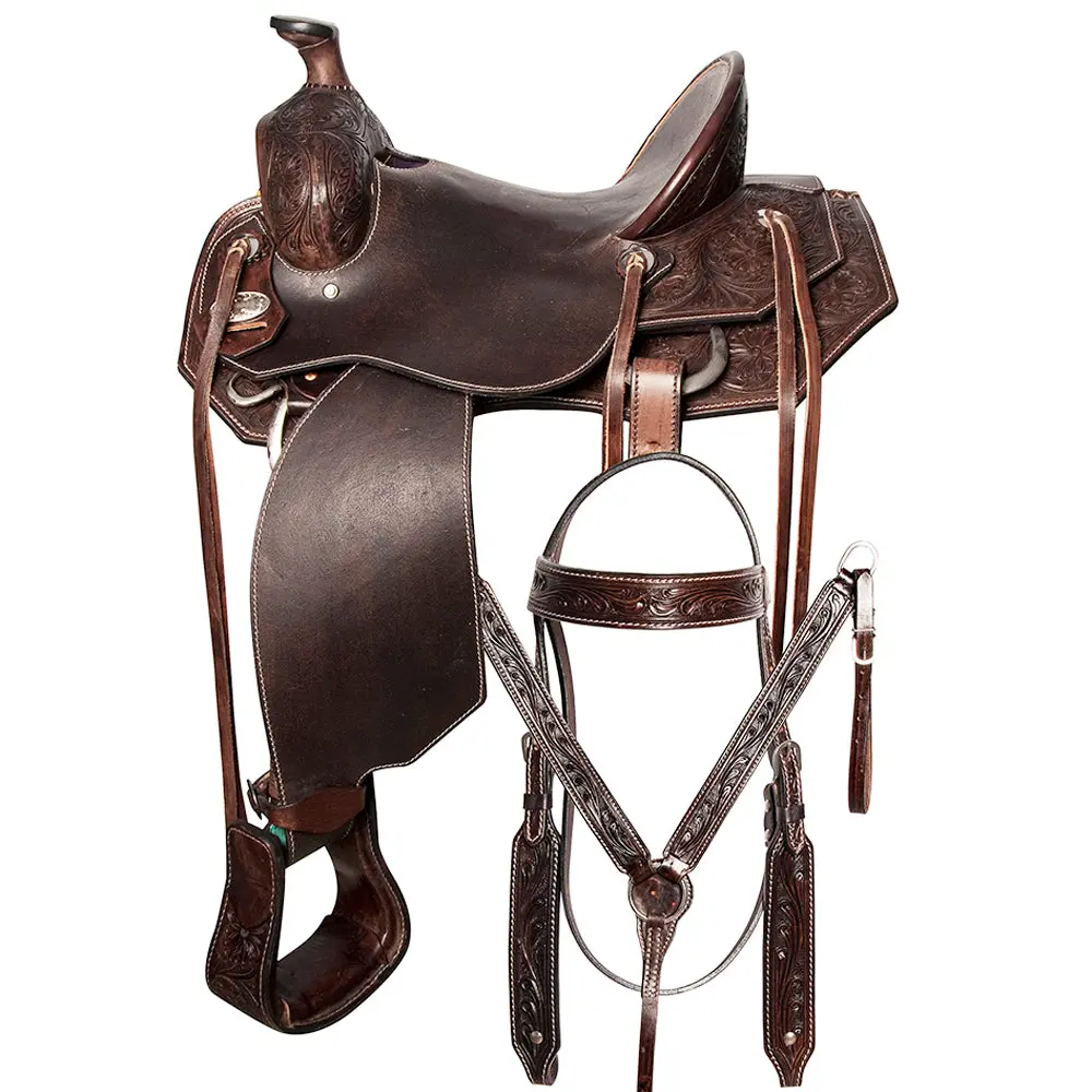 15 In Hilason Western Horse Saddle Leather Ranch Roping Cowboy | Treeless For Horses Skirting 1