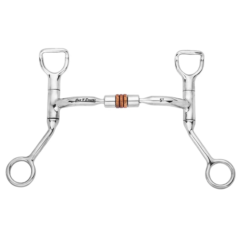 Bar H Equine Smooth Mouth Tongue Relief Straight Shank Bit W/Copper Roller Bits | Horse Snaffle And Bridles 1