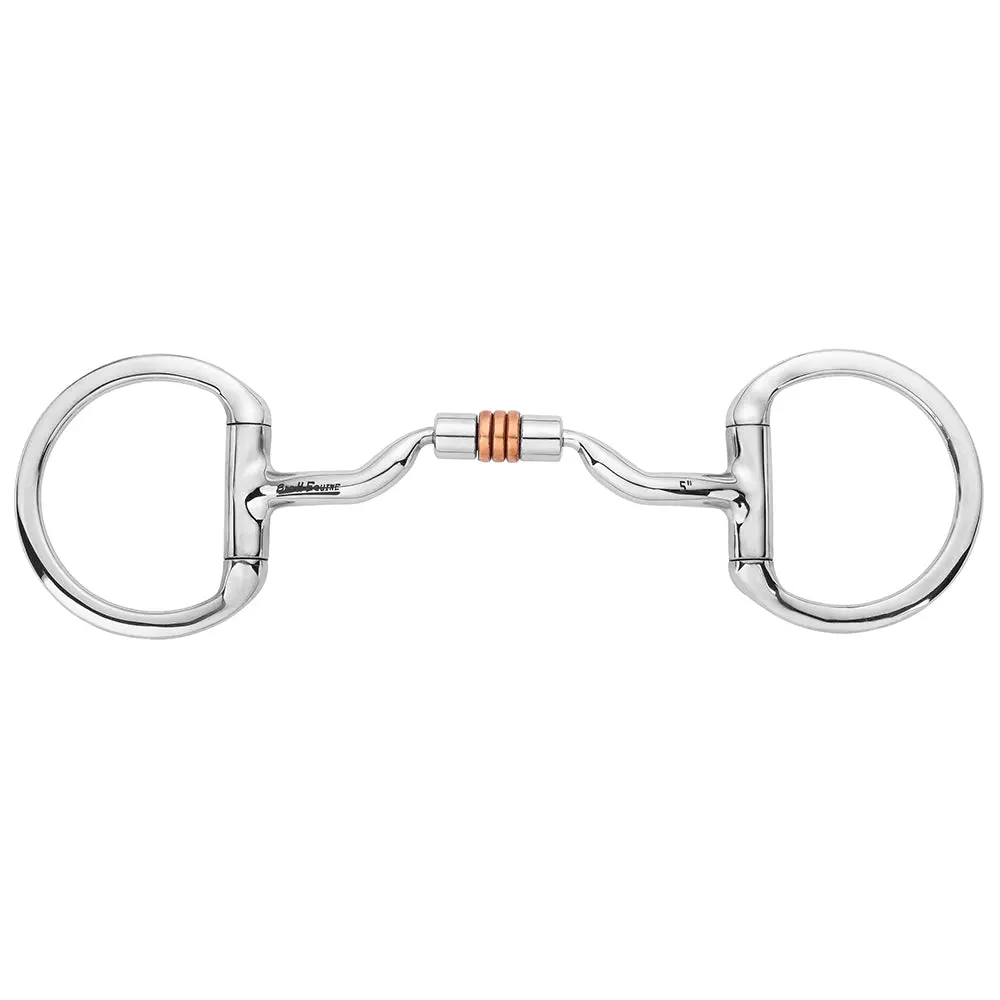 Bar H Equine Eggbutt D Ring Snaffle Tongue Relief Bit W/ Low Port & Copper Roller | For Horses Horse Bit And Bridles 1