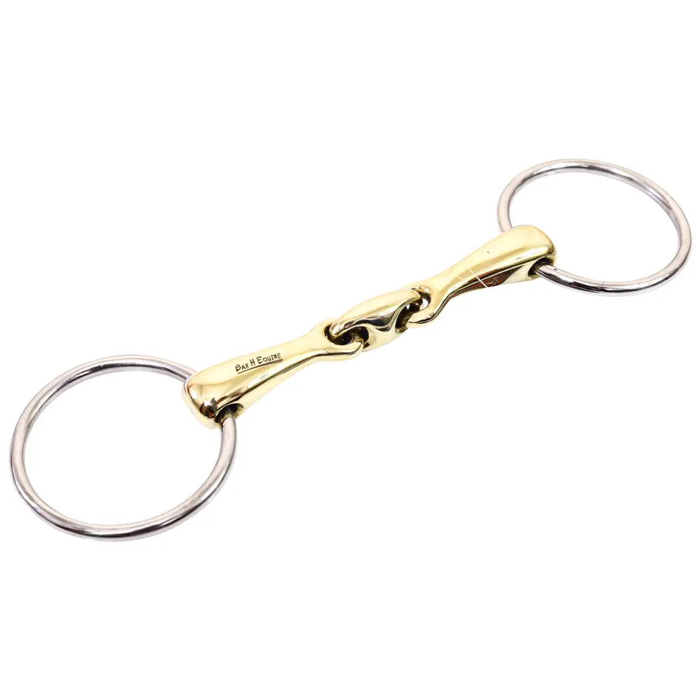 Bar H Equine O Ring French Link Snaffle Brass Mouth Bit | Bits For Horses Horse And Bridles 1