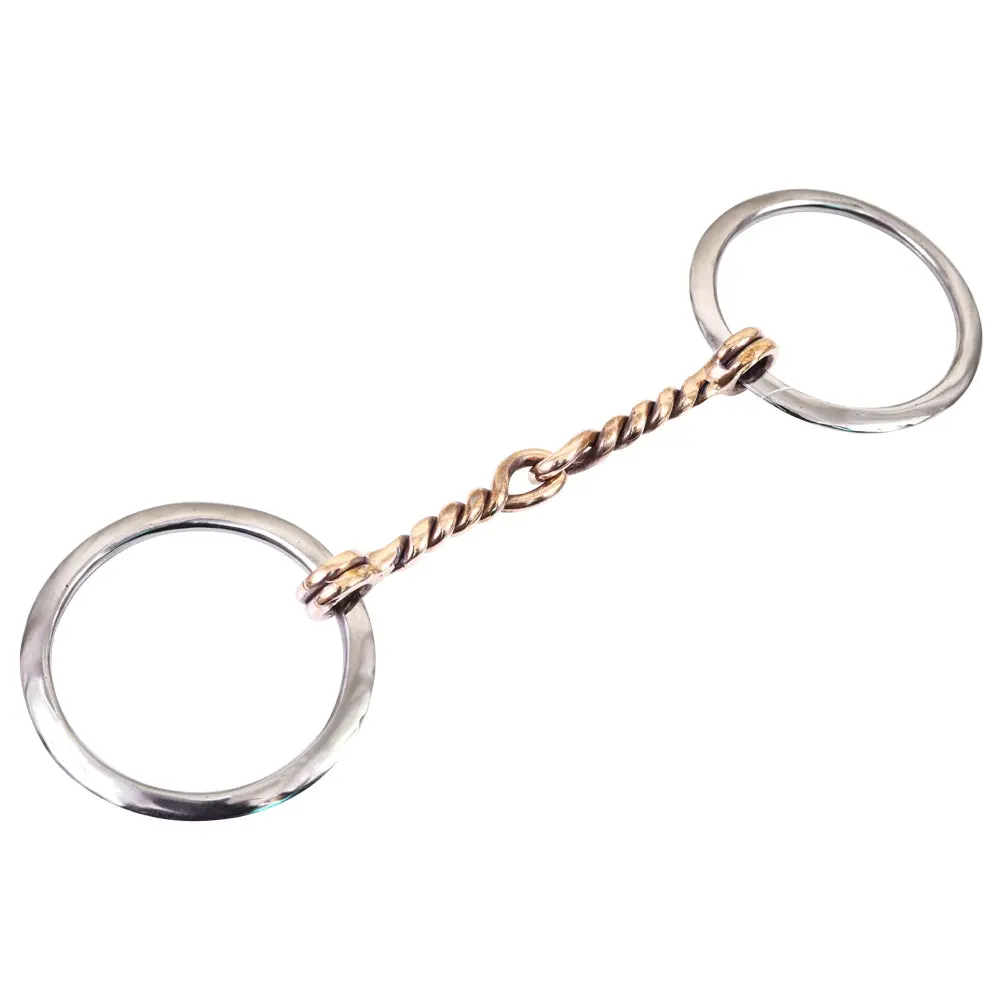Bar H Equine Broken Twisted Wire Copper Mouth O Ring Snaffle Bit | Bits For Horses Horse And Bridles 1
