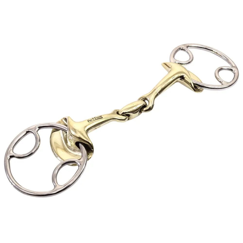Bar H Equine Eggbbutt D Ring French Link Snaffle Brass Horse Mouth Bit | Bits For Horses And Bridles 1
