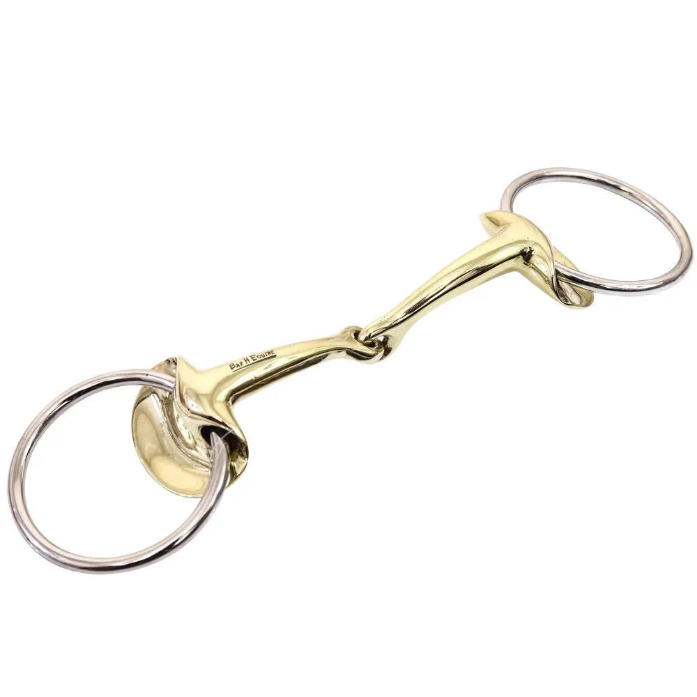 Bar H Equine Stainless Steel O Ring Broken Snaffle Brass Mouth Bit | Bits For Horses Horse And Bridles 1