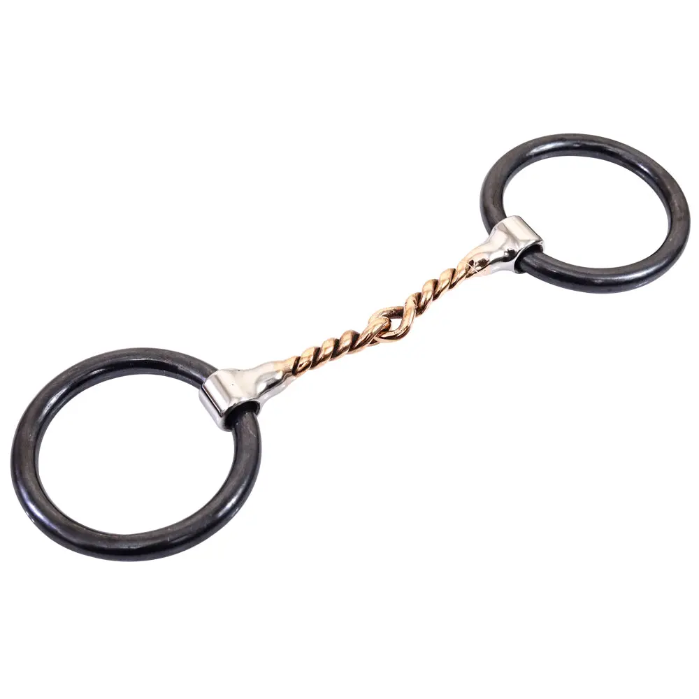 Bar H Equine Broken Twisted Wire Copper Mouth O Ring Snaffle Bit | Bits For Horses Horse And Bridles 1