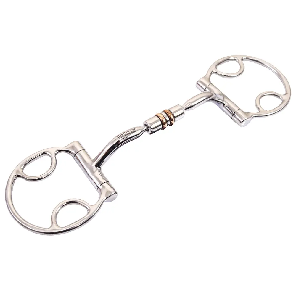 Bar H Equine D Ring Horse Snaffle Bit W/Roller Copper Mouth | Bits For Horses And Bridles 1
