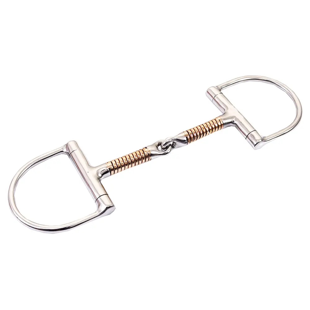 Bar H Equine D Ring Racing Snaffle Stainless Steel W/ Broken Mouth Copper 1