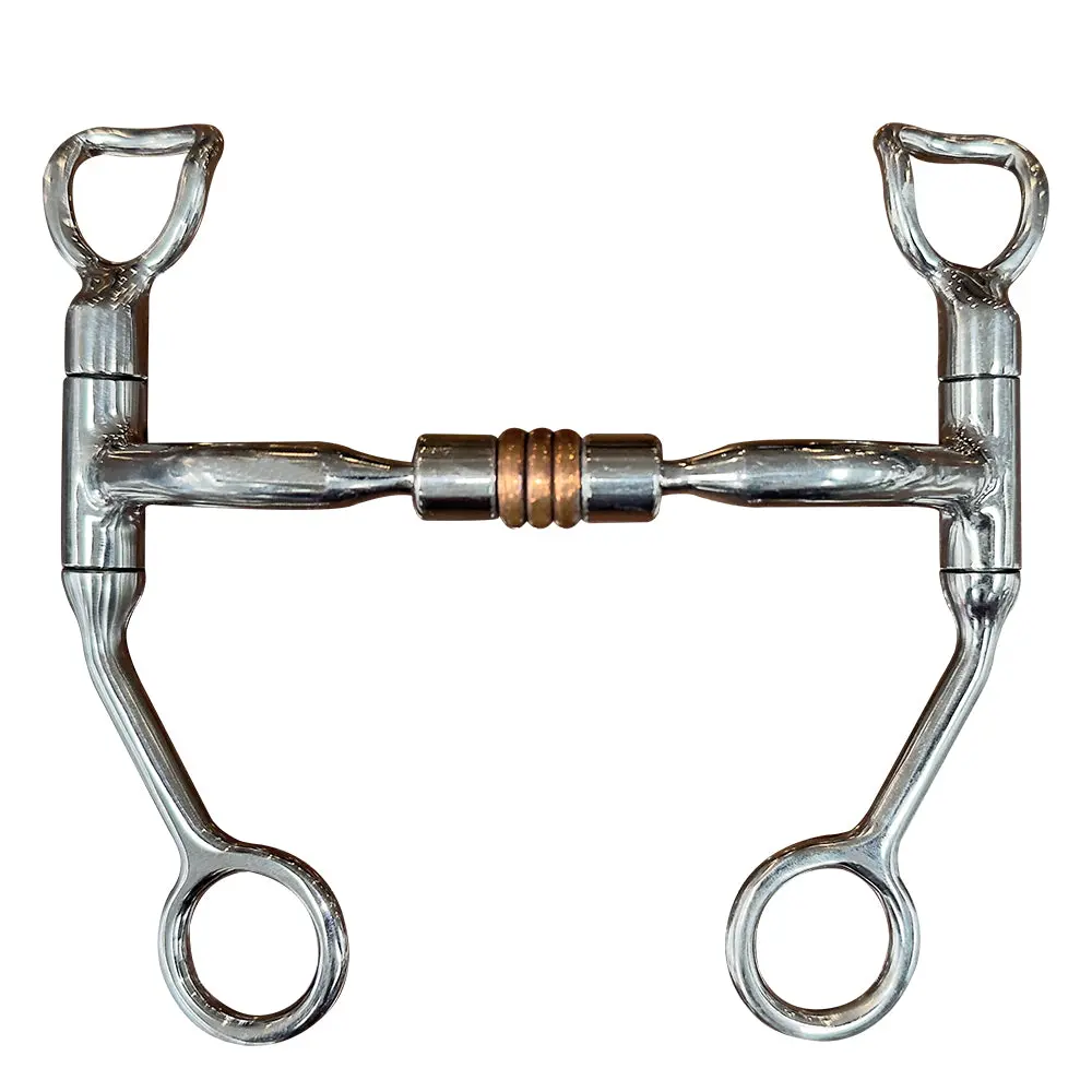 Bar H Equine 5 In Mouth Curb Bit Stainless Steel W/ Copper Ring 1