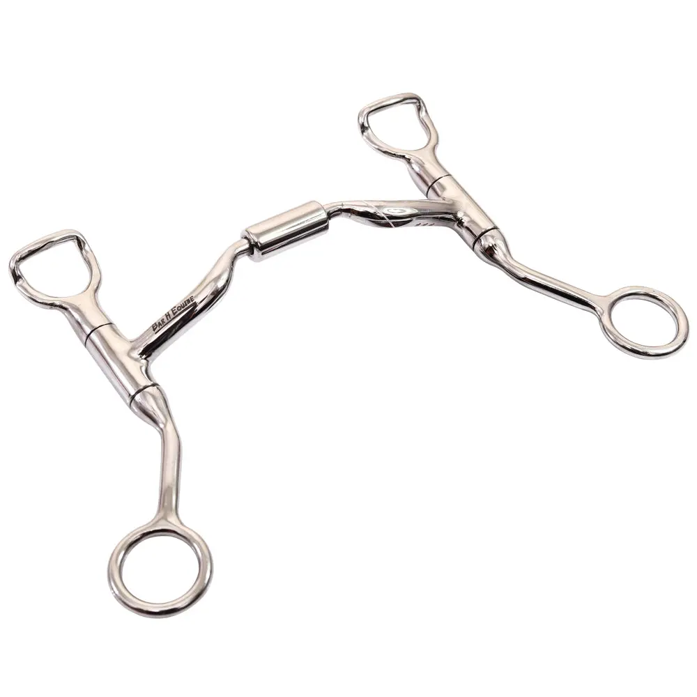 Bar H Equine Stainless Steel Med Port Shank Bit With 5 In Roller Mouthpiece|Bits For Horses|Horse |Horse Bits|Snaffle Bits And Bridles 1