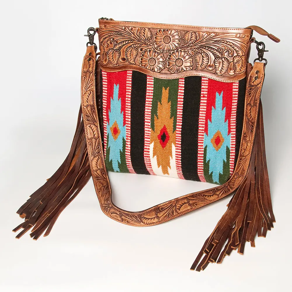American Darling Signature Crossbody Hand Tooled Saddle Blanket Genuine Leather Women Bag Western Handbag Purse 1