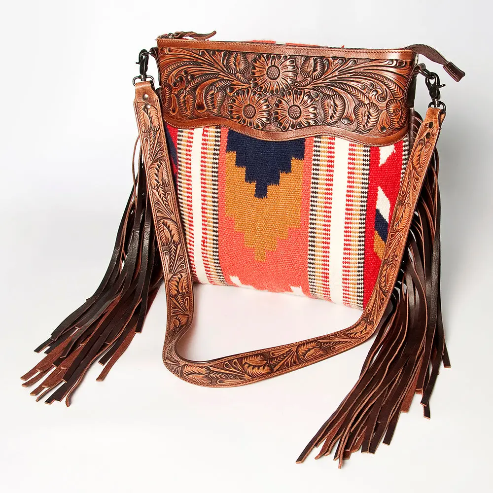 American Darling Signature Crossbody Hand Tooled Saddle Blanket Genuine Leather Women Bag Western Handbag Purse 1