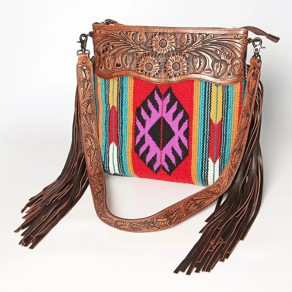 American Darling Signature Crossbody Hand Tooled Saddle Blanket Genuine Leather Women Bag Western Handbag Purse 1