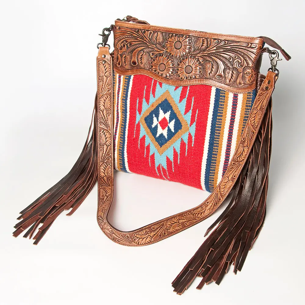American Darling Signature Crossbody Hand Tooled Saddle Blanket Genuine Leather Women Bag Western Handbag Purse 1