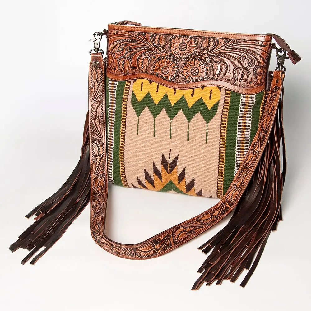 American Darling Signature Crossbody Hand Tooled Saddle Blanket Genuine Leather Women Bag Western Handbag Purse 1