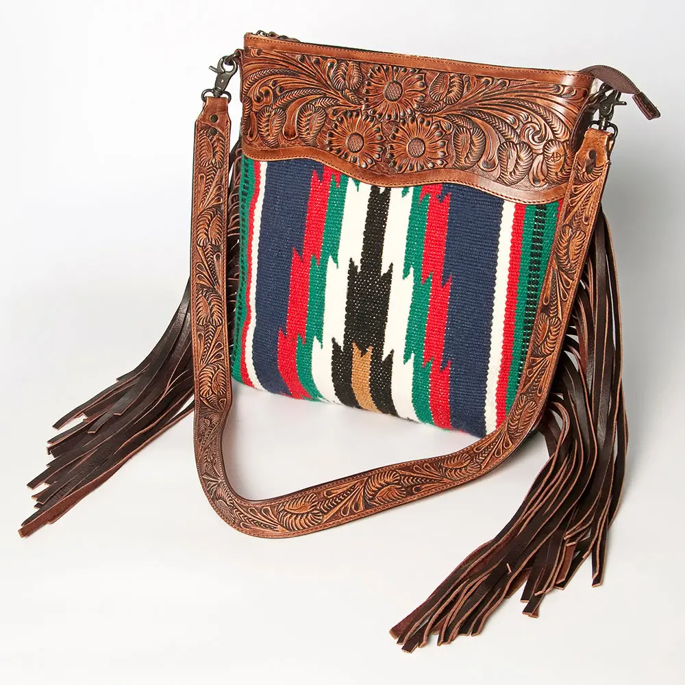 American Darling Signature Crossbody Hand Tooled Saddle Blanket Genuine Leather Women Bag Western Handbag Purse 1