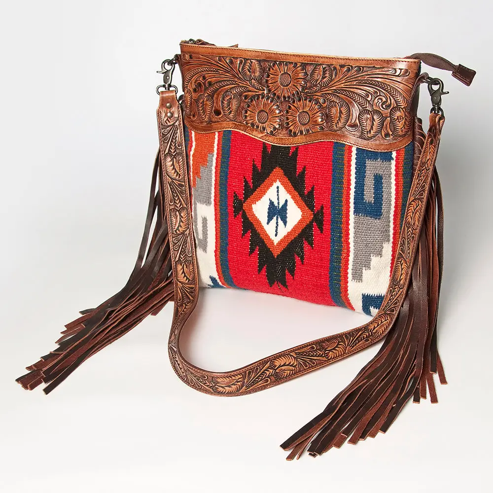 American Darling Signature Crossbody Hand Tooled Saddle Blanket Genuine Leather Women Bag Western Handbag Purse 1