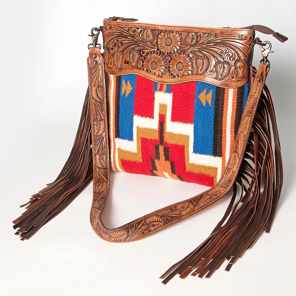 American Darling Signature Crossbody Hand Tooled Saddle Blanket Genuine Leather Women Bag Western Handbag Purse 1