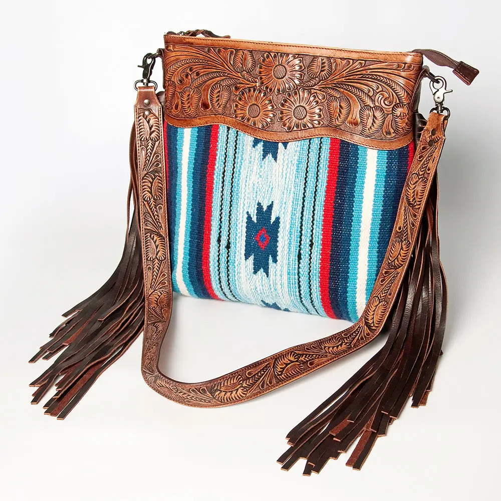 American Darling Signature Crossbody Hand Tooled Saddle Blanket Genuine Leather Women Bag Western Handbag Purse 1