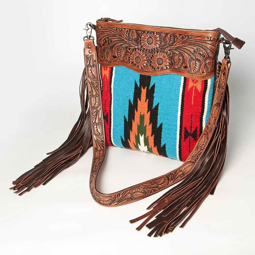 American Darling Signature Crossbody Hand Tooled Saddle Blanket Genuine Leather Women Bag Western Handbag Purse 1
