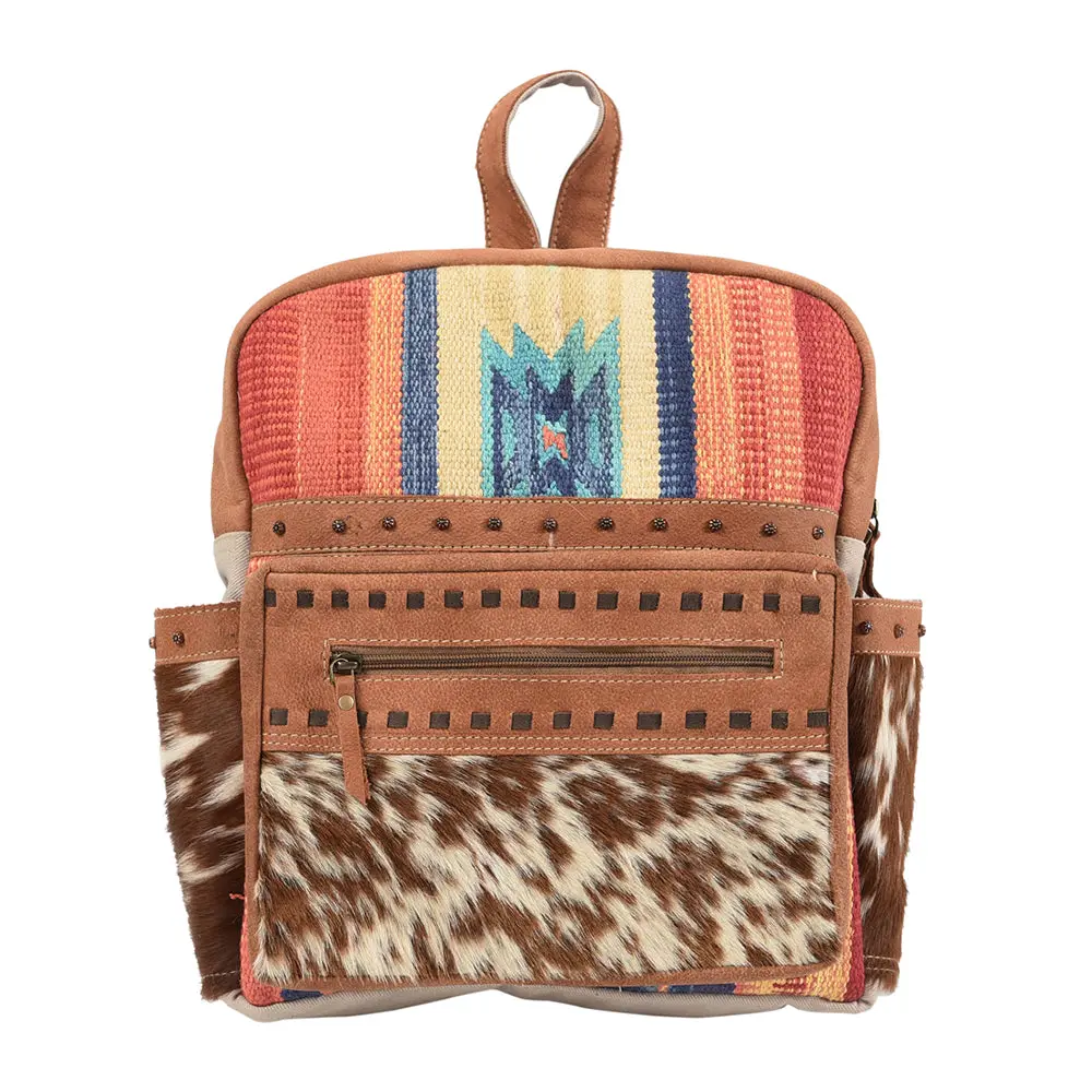 Ohlay Backpack Upcycled Canvas Hair-On Genuine Leather Women Bag Western Handbag Purse Womens Handbags Belt For Purses Summer 1