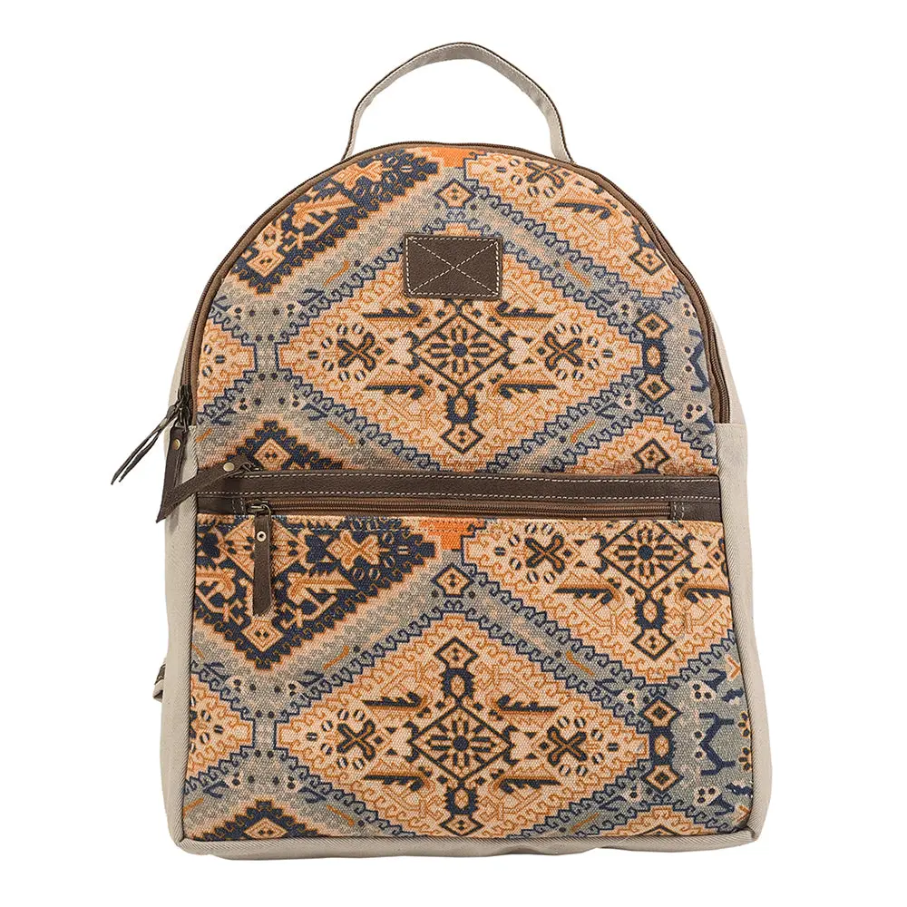 Ohlay Backpack Upcycled Canvas Genuine Leather Women's Bag Western Handbag Purse | Womens Handbags Belt For Women Summer 1
